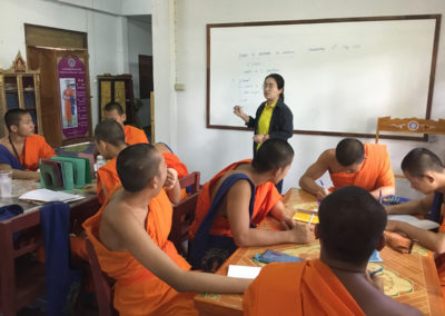 School. Ajarn Nink teaches English Conversation at Fang Dhammasuska School. The school is located at Wat Sriboonruang and provides a high school education to the monks and novices at the temple.